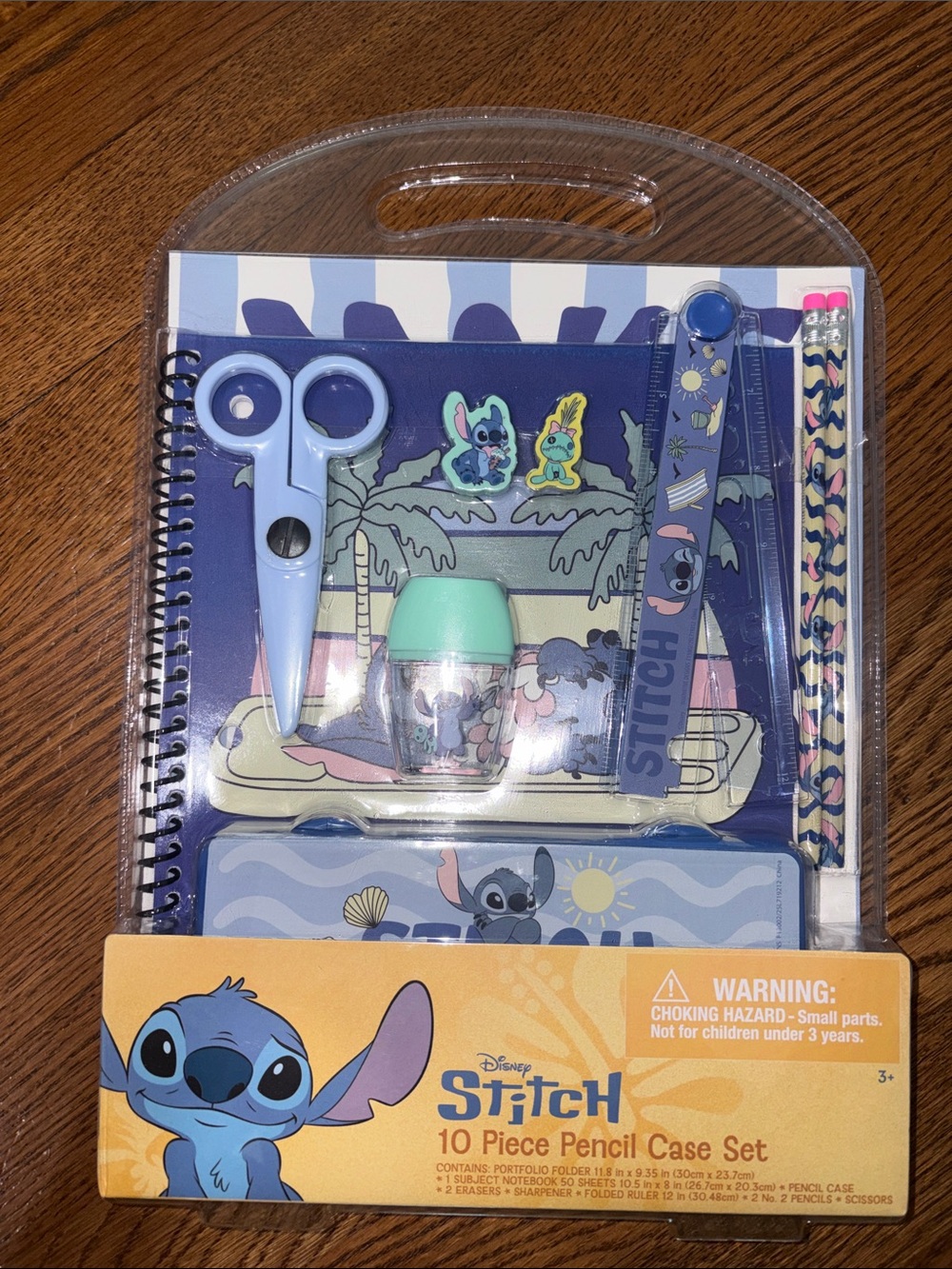 Disney Stitch 10-Piece Pencil Case Set - Blue, Purple, Teal, Yellow